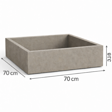 Beton plantenbak BetonBox 70x70x30 cm