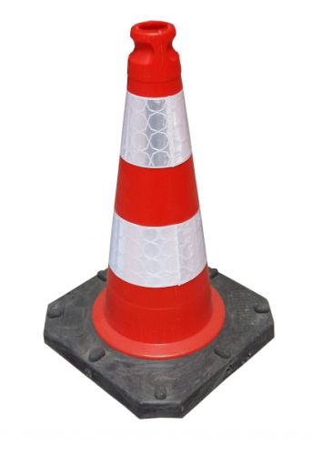 Verkeerskegel 50 cm PE-REC reflecterend