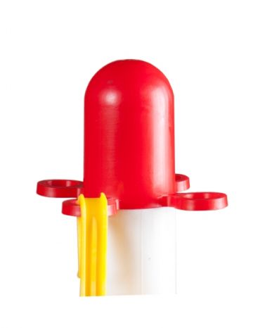 Kegelkap met kettingogen rood
