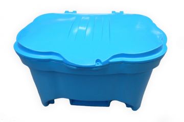 Zand- en zoutbak 250 liter ovaal blauw