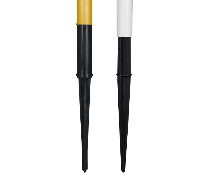 Afzetpaal met grondpen 900 mm geel-zwart