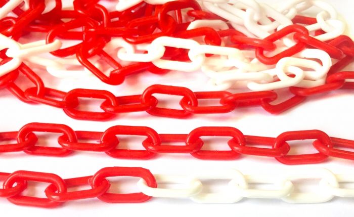Plastic Chain 3 mm White/Red