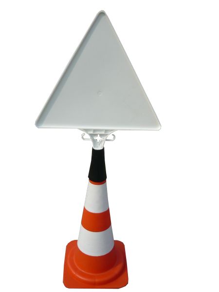 Bordopzetstuk driehoekig voor verkeerskegels en afzetpalen