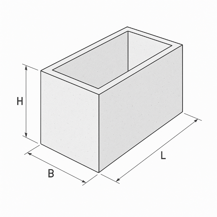 Betonnen plantenbak BetonBox 60x60x60 cm