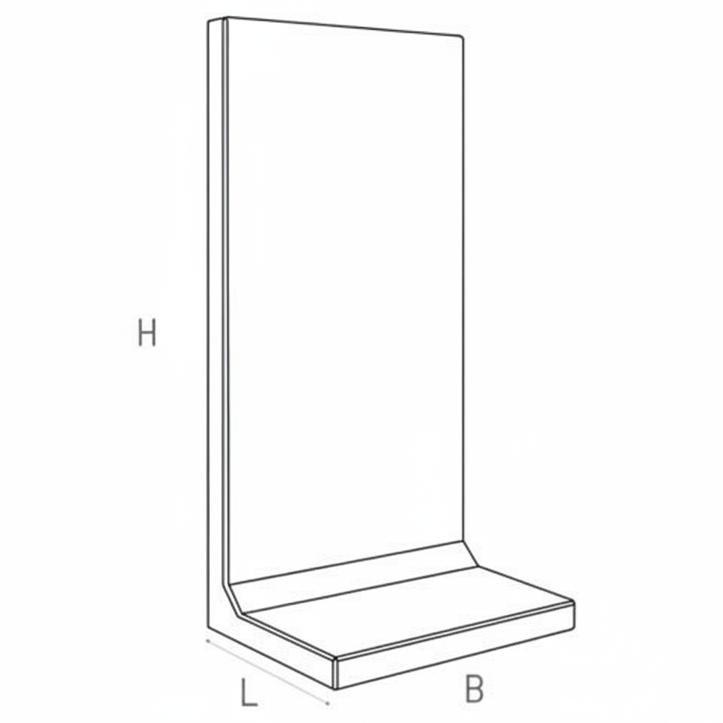 L-keerwand beton 50 cm