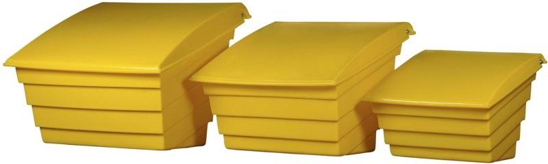 Strooizoutbak 150 liter geel