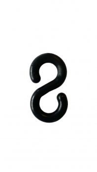 Universele S-haak voor afzetketting zwart 8 mm